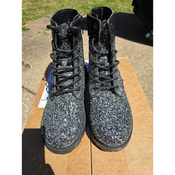 Michael Kors Alistair Glitter Combat Boot - Picture 4 of 7